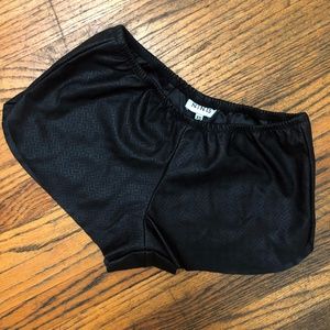 NINES Black Vegan Leather Mini Shorts XS